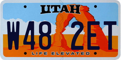 UT license plate W482ET
