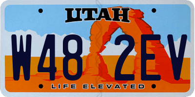 UT license plate W482EV