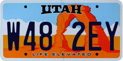 UT license plate W482EY