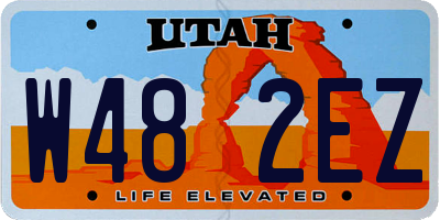UT license plate W482EZ