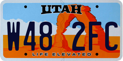 UT license plate W482FC
