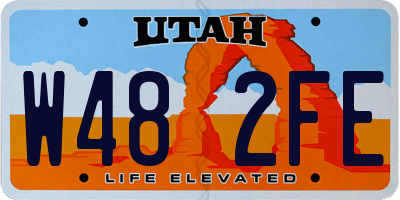 UT license plate W482FE