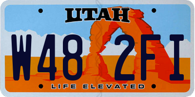 UT license plate W482FI