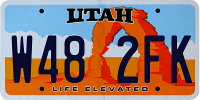 UT license plate W482FK