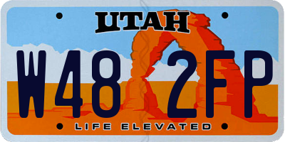 UT license plate W482FP