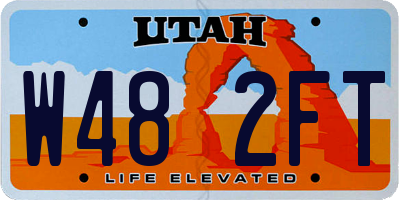 UT license plate W482FT