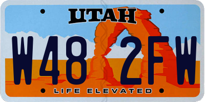UT license plate W482FW