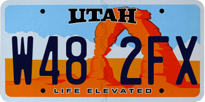 UT license plate W482FX