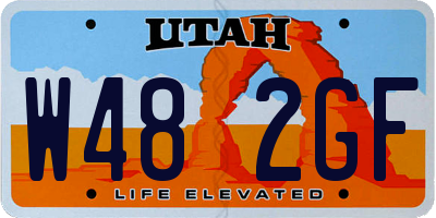 UT license plate W482GF
