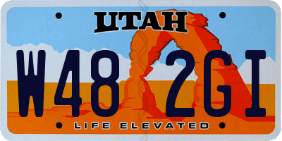 UT license plate W482GI