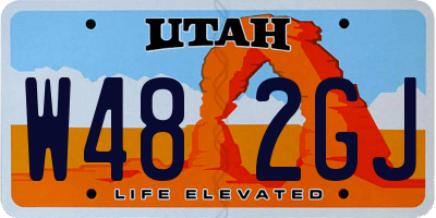 UT license plate W482GJ