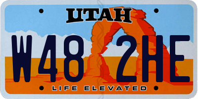 UT license plate W482HE