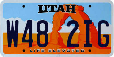 UT license plate W482IG