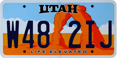 UT license plate W482IJ