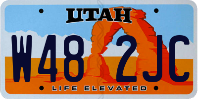 UT license plate W482JC