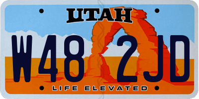 UT license plate W482JD