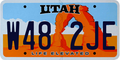 UT license plate W482JE