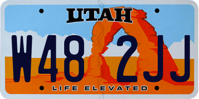 UT license plate W482JJ