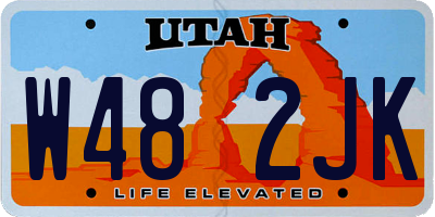 UT license plate W482JK
