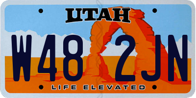 UT license plate W482JN