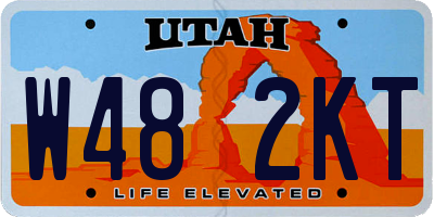 UT license plate W482KT