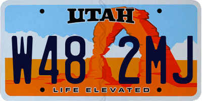 UT license plate W482MJ
