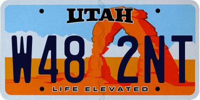 UT license plate W482NT