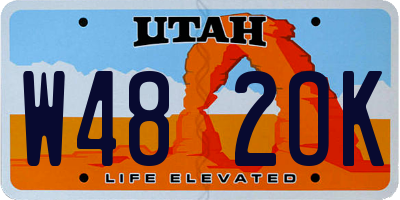 UT license plate W482OK