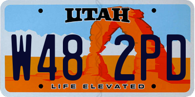 UT license plate W482PD