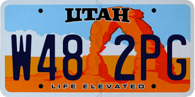 UT license plate W482PG