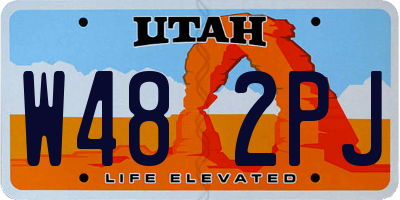 UT license plate W482PJ