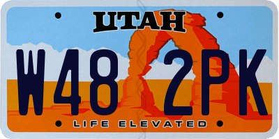 UT license plate W482PK