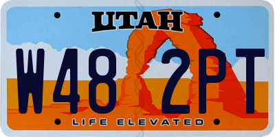UT license plate W482PT