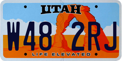 UT license plate W482RJ