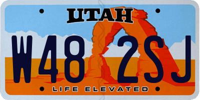UT license plate W482SJ