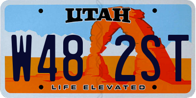 UT license plate W482ST