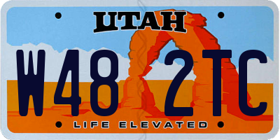 UT license plate W482TC
