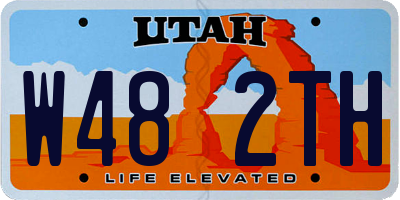 UT license plate W482TH