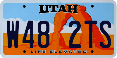 UT license plate W482TS