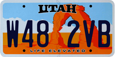 UT license plate W482VB