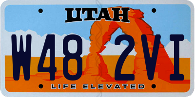 UT license plate W482VI