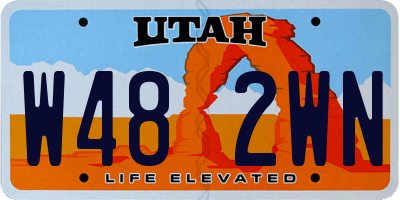 UT license plate W482WN
