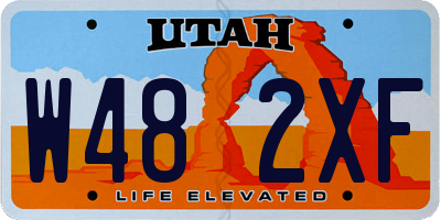 UT license plate W482XF