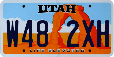 UT license plate W482XH