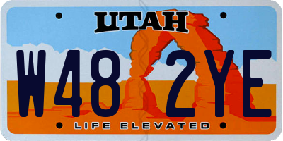 UT license plate W482YE