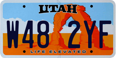 UT license plate W482YF