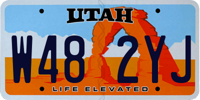 UT license plate W482YJ