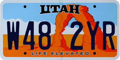 UT license plate W482YR
