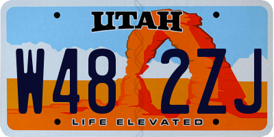 UT license plate W482ZJ