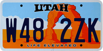 UT license plate W482ZK